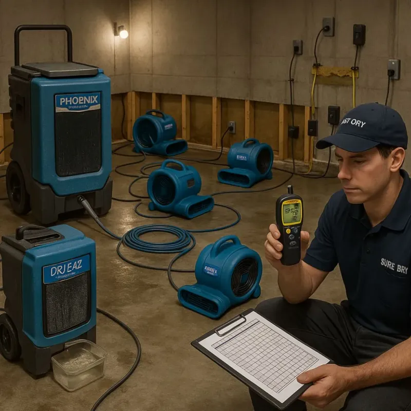 Structural Drying and Dehumidification process in Cass County, IA